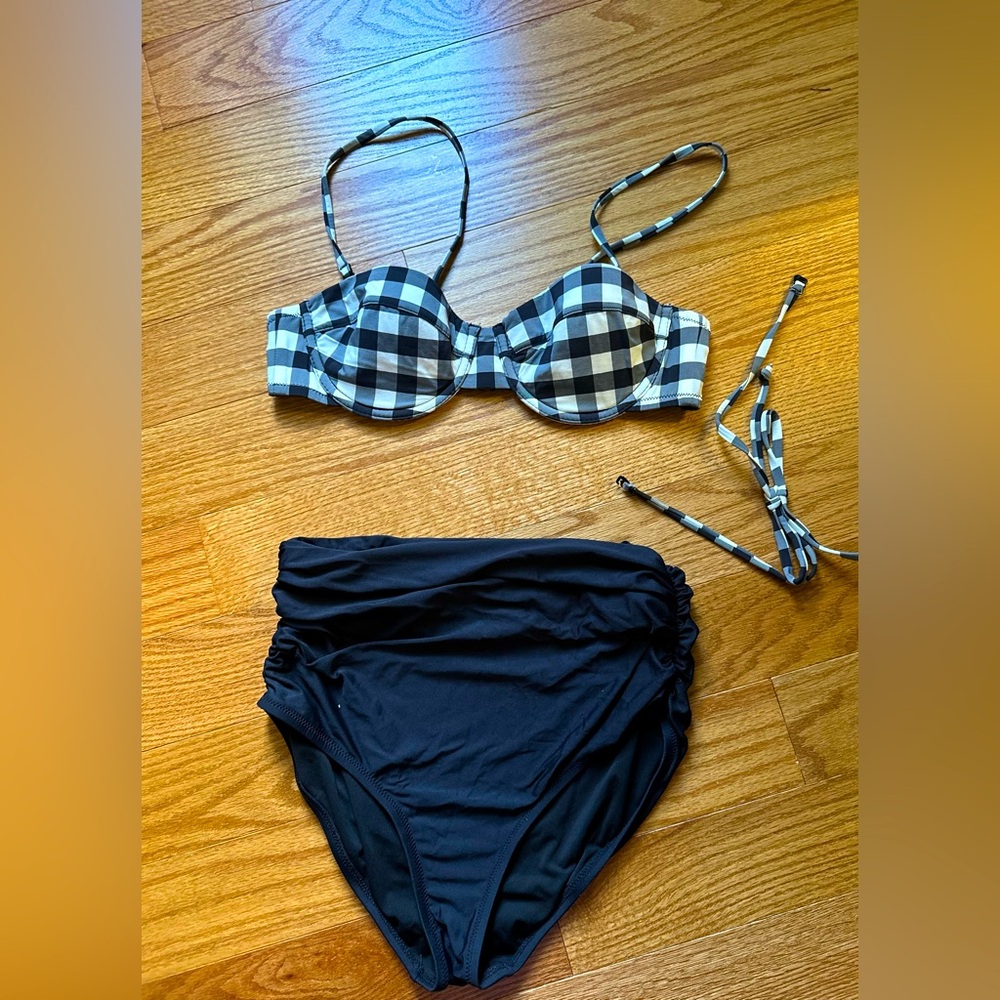 J. Crew high-waisted Women’s gingham bikini set, size S / 34B